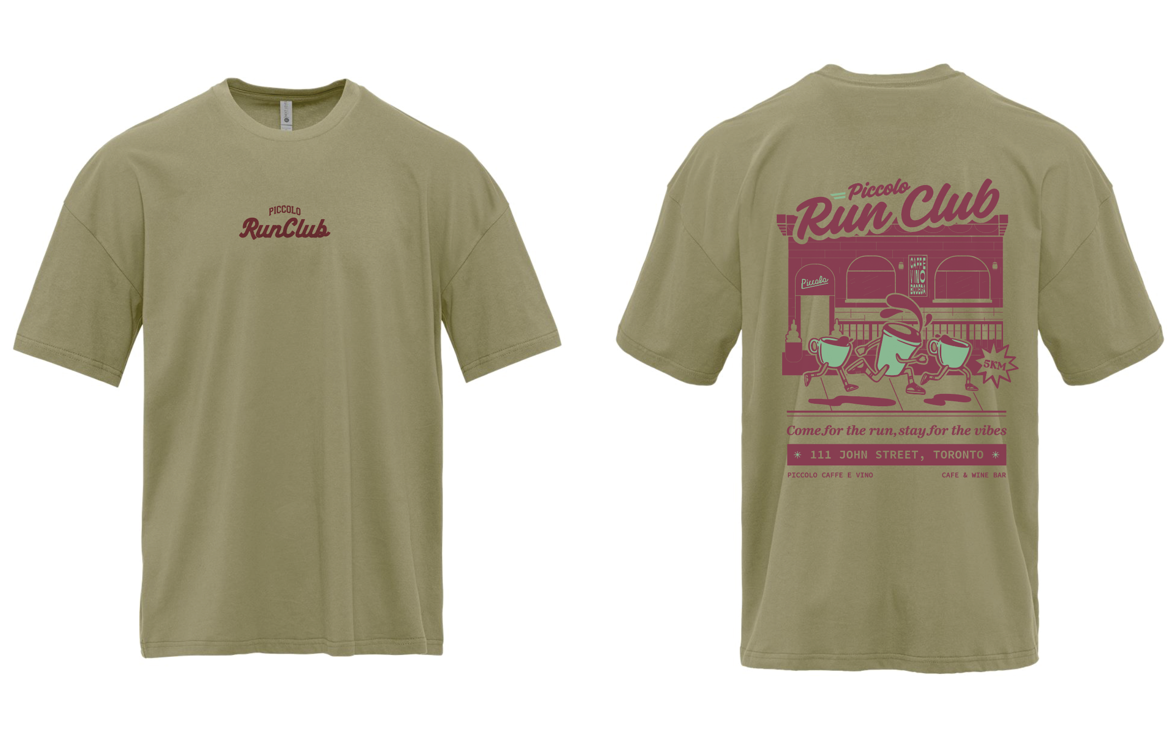 Piccolo Run Club Heavyweight Tee - Olive